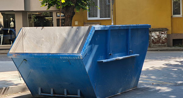 Open-top construction waste bin